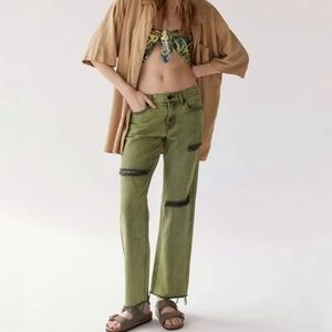 NWT Urban Outfitters Olive Green Cowgirl Jeans Size 29